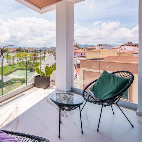 Soak up the views of Tavolara and the Gulf of Olbia from your private balcony
