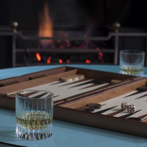 Play a game of backgammon and enjoy a glass of scotch in the evenings