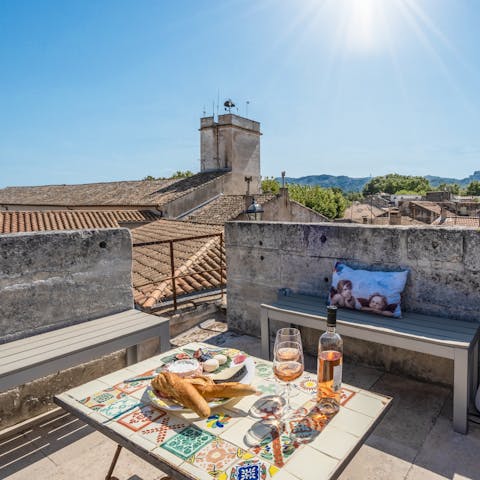 Admire far-reaching views of Provence from the private roof terrace