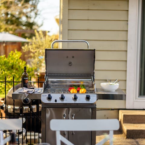 Grill up a feast on the gas-fired barbecue