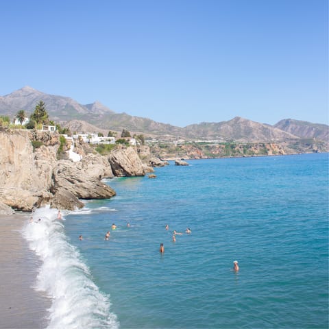 Flick through the pages of your holiday read from a shaded lounger, Playa de Nagüeles is steps away