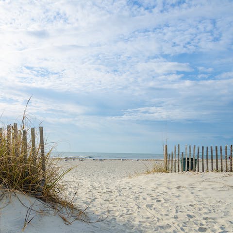 Go for a morning run along the beautiful stretch of beach just steps away