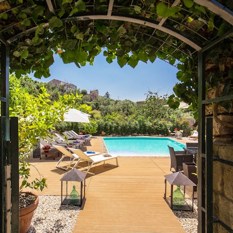 Cool off from the sun with a dip in the private pool