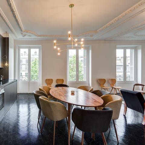 Dine in style in this elegant Hausmann-style apartment
