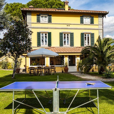 Play some table tennis in the beautiful garden