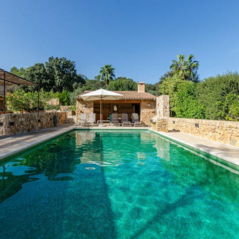 Swim a few lengths in the private pool to set yourself up for the day