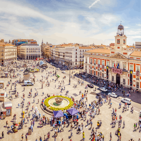 Feel energised as you wander through Madrid's centre, just an eighteen minute metro ride away