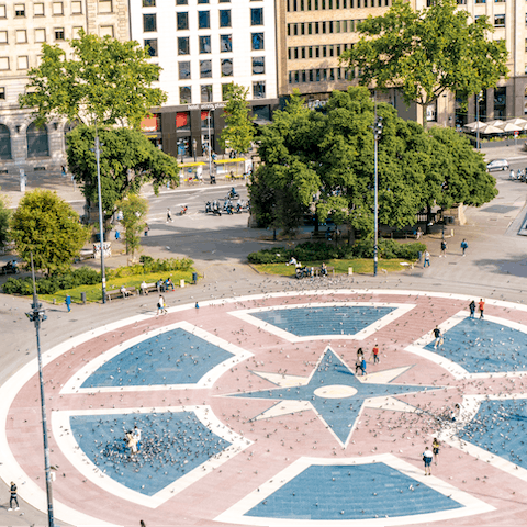 Have a stroll over to nearby Plaça de Catalunya 