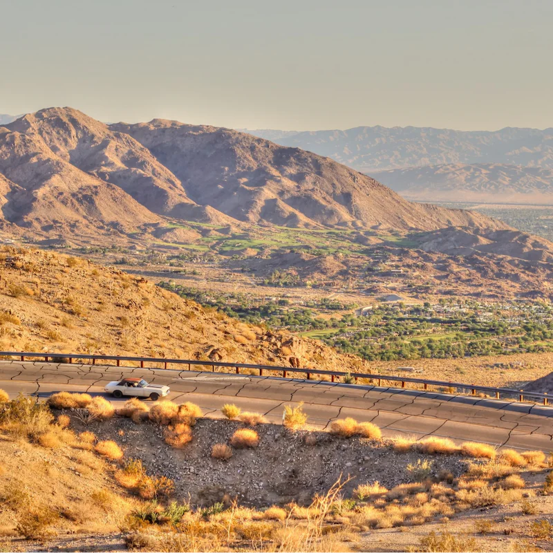 Stay in the stark Coachella Valley, a ten-minute drive from the Santa Rosa and San Jacinto Mountains