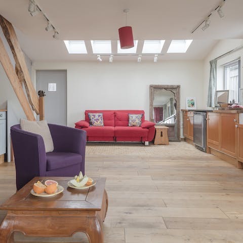 Give some guests a space of their own in the separate studio sleeping up to four