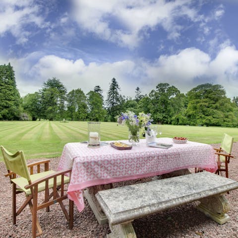 Enjoy summer days dining alfresco and playing traditional garden games