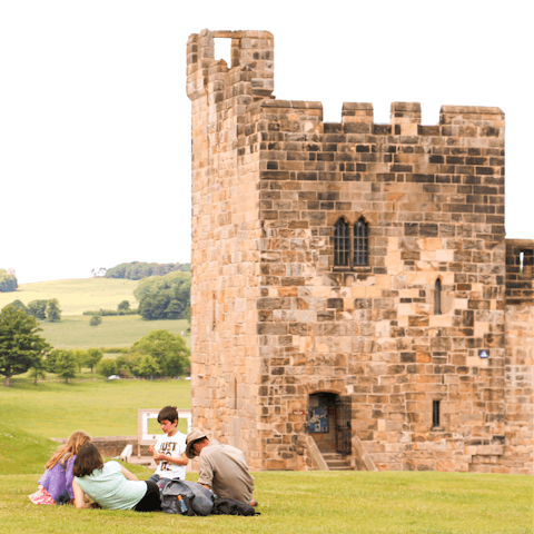 Plan an outing to Alnwick Castle and Garden, only 9 miles away