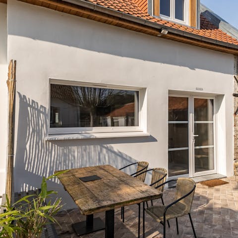 Dine alfresco on the private east-facing terrace