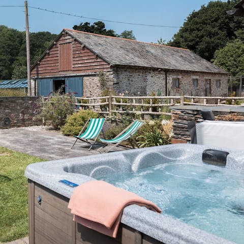 Bubble away in one of the three outdoor hot tubs