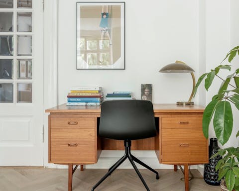 This eye-catching vintage desk