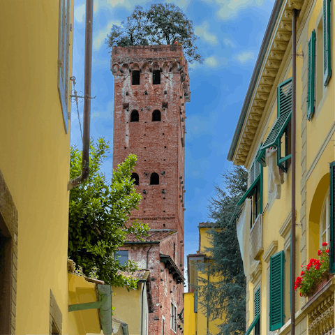 Walk just a few steps to the iconic Guinigi Tower