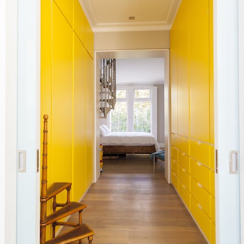 The yellow wardrobes
