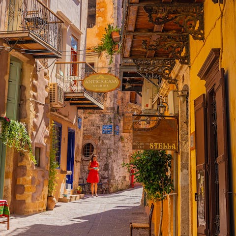 Saunter around Chania, less than a 30 minute drive away from the villa