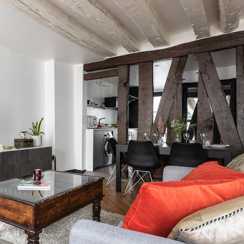 Exposed beams for rustic charm