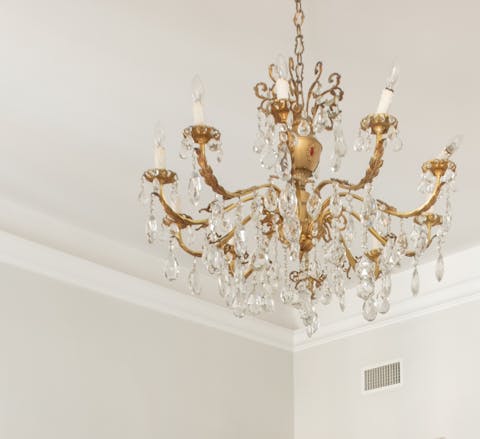 Enjoy traditional touches like sparkling chandeliers