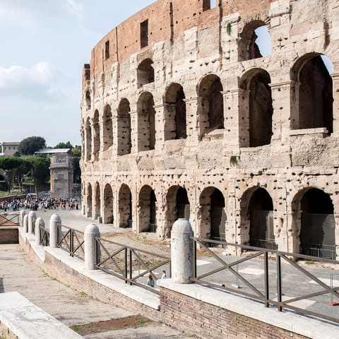 The colosseum at the end of the street