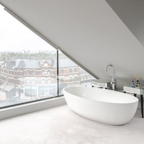 Enjoy views from the bathtub