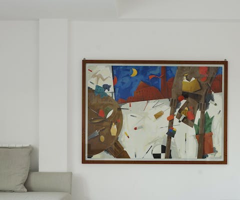 The painting in the living room