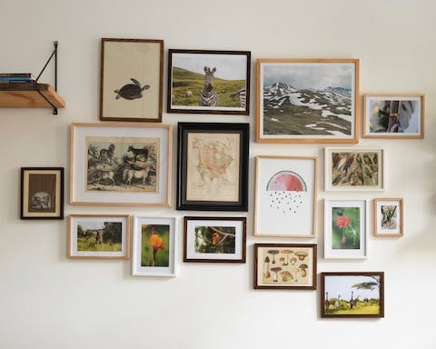 This playful gallery wall