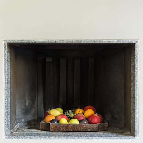 A modern decorative fireplace
