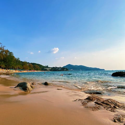 Feel the soft sand beneath your toes at Ra Wai Beach, a minute's walk away