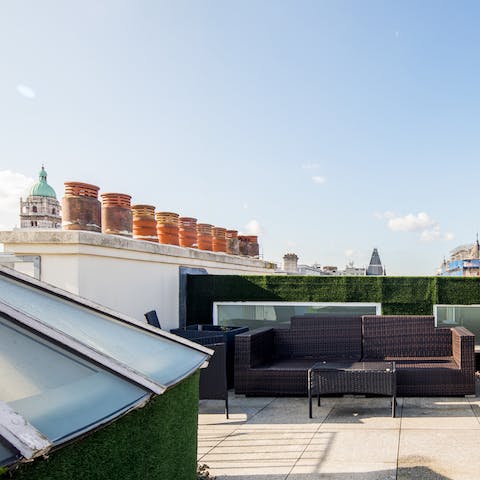 Drink in the views of West London from your private rooftop terrace