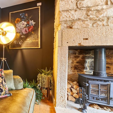 Get cosy in front of the living room log burner