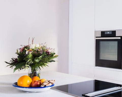 A fully equipped kitchen