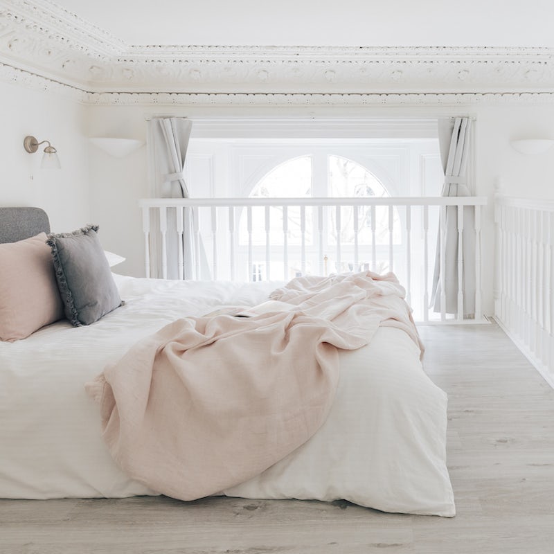 The bright mezzanine bedroom