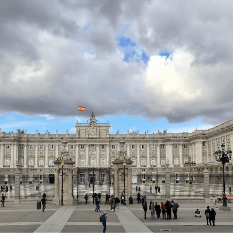 Take a journey through the history of Spain at the Royal Palace, a twenty-minute walk away 