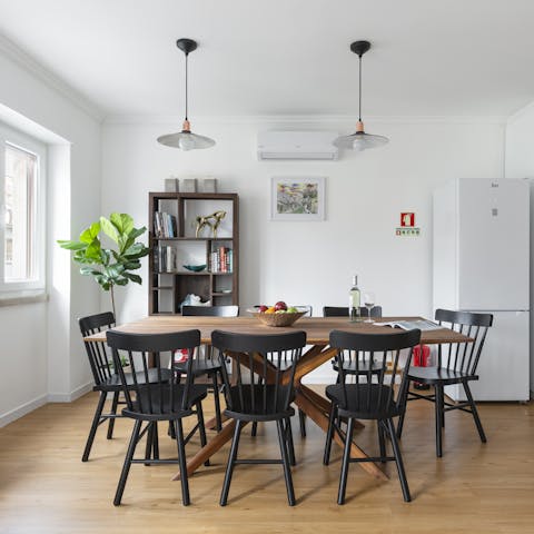 Come together for a home-cooked meal in the bright living space
