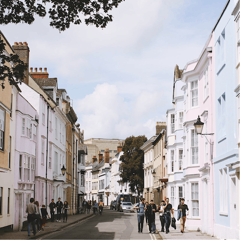 Enjoy a spot of shopping in Oxford, reached in thirty minutes by car