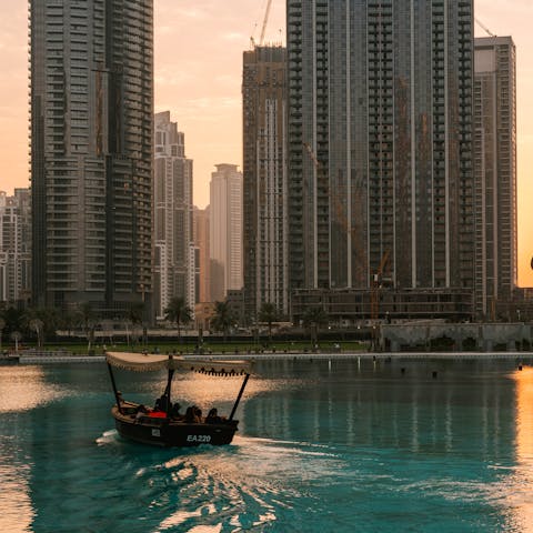 Stay in Business Bay,  just a fifteen-minute drive from JBR Beach