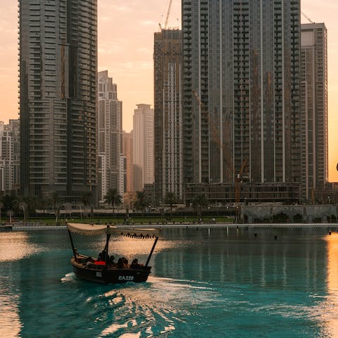 Stay in Business Bay, just a fifteen-minute drive from JBR Beach