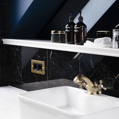 Glamorous fixtures and finishes