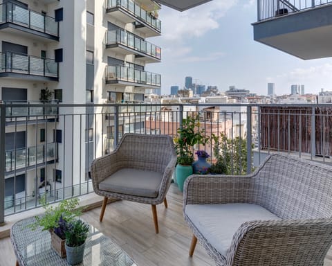 A modern and comfy balcony