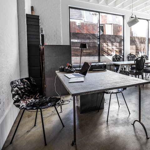industrial-chic desk space