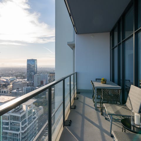 Capture your own corner of the city's skyline from the balcony
