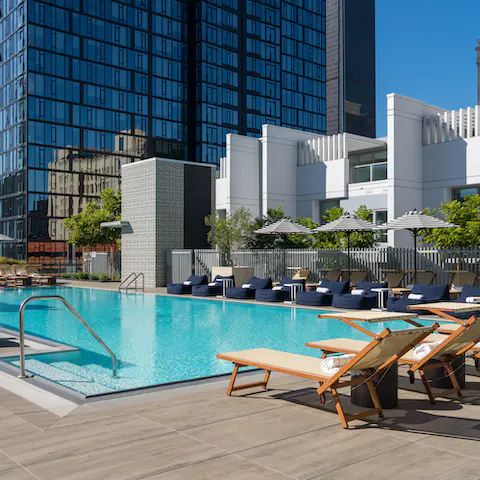 Cool off with a dip in the rooftop pool 