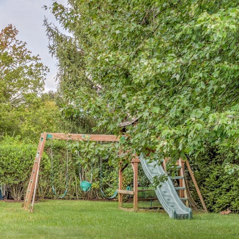 Leave kids to swing from the playset and buzz about the garden, happily expending all that energy