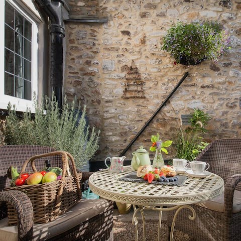 Soak up the sunshine from your private courtyard