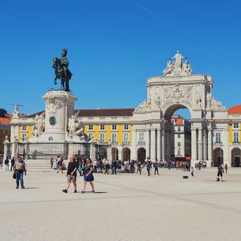 Catch the metro from Intendente station or weave through the winding streets to Praça do Comércio 