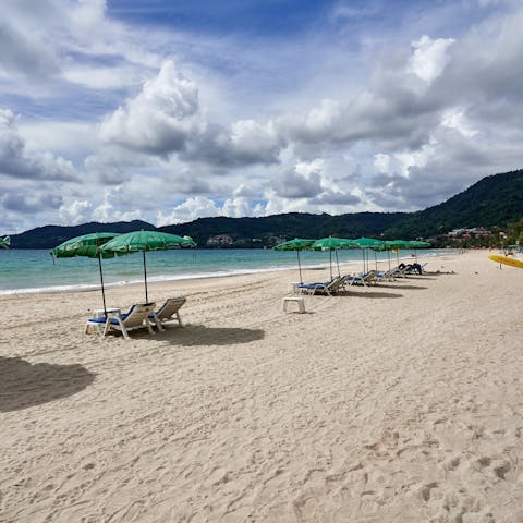 Spend the day relaxing on the gorgeous sands of Patong Beach – only five minutes away