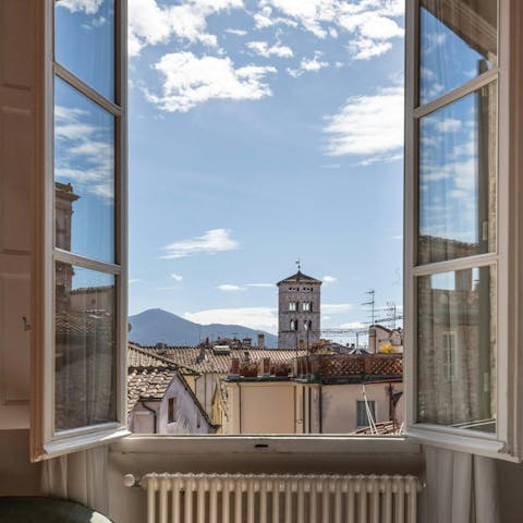 Take in the wonderful views over the mountains and medieval towers