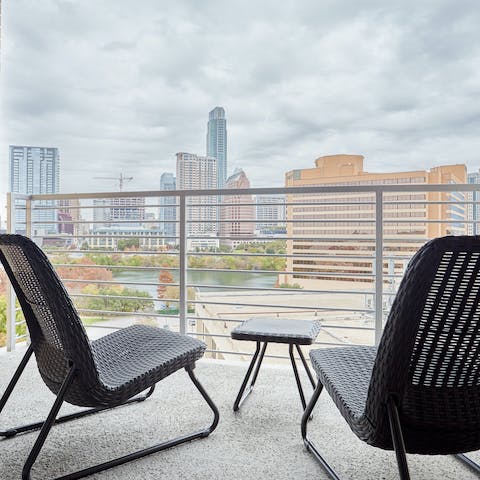 Admire cityscape views from your private balcony